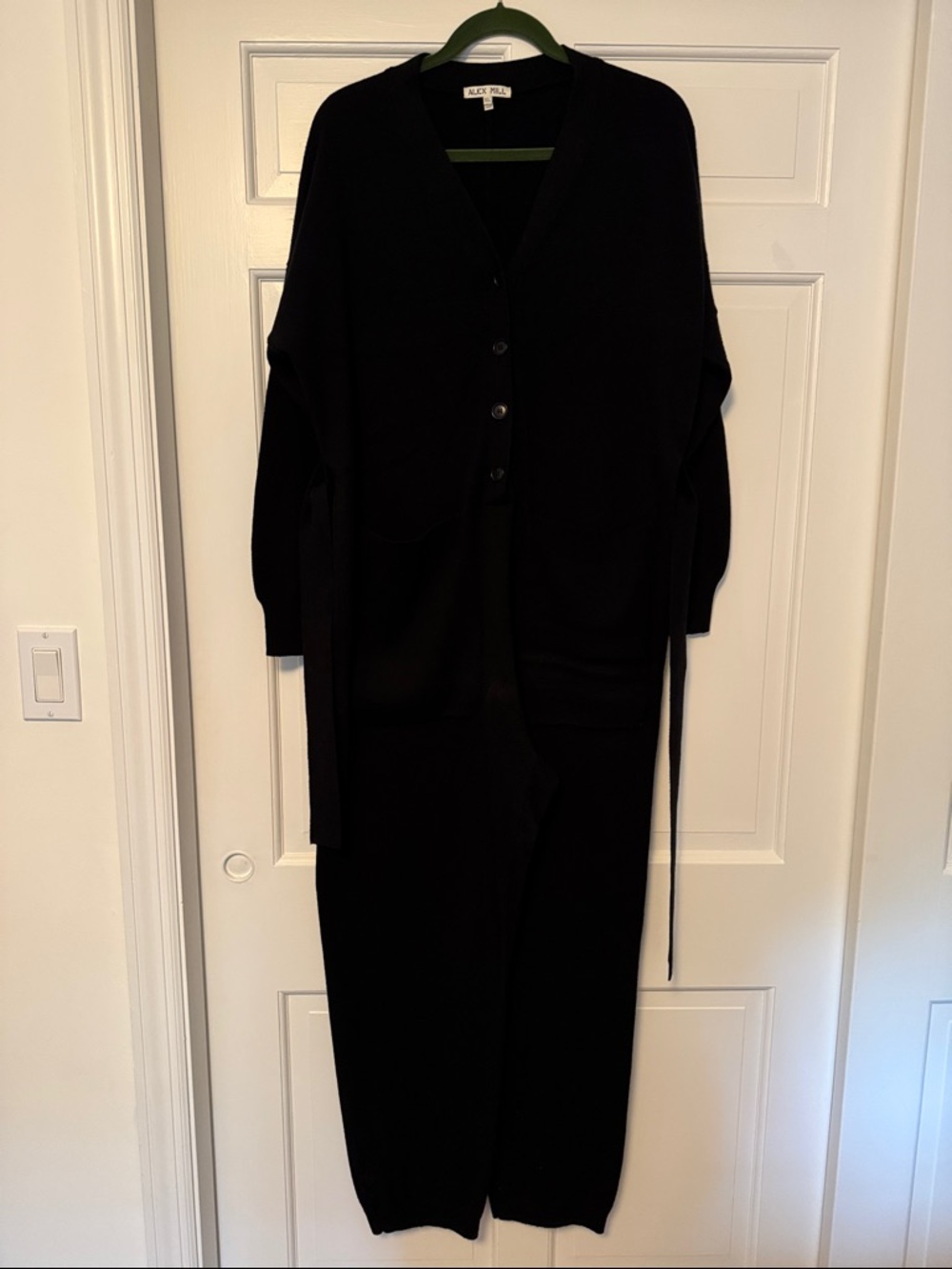 Alex Mill Black V-Neck Button Jumpsuit